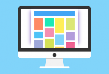 multi colored computer monitor clip art
